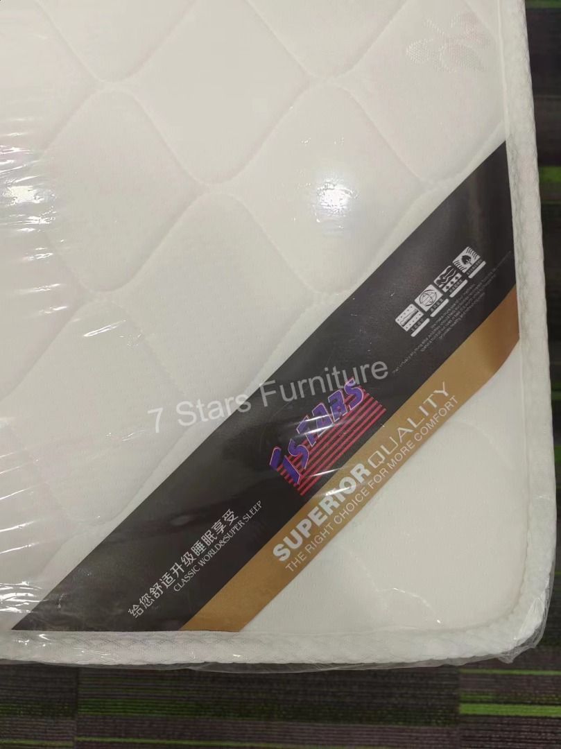 High-Quality Spring Queen Mattress - Double Bed 150x200cm Comfort Support - 7starsfurnituresg